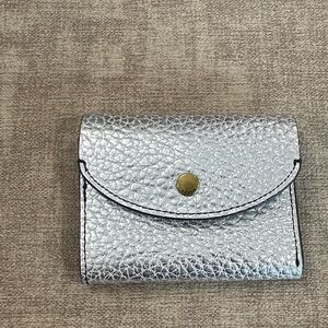 FOSSIL Silver Textured Card Holder
